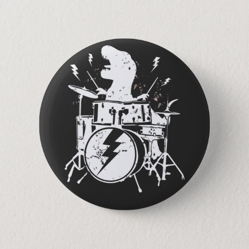 Dinosaurs Drums Music Playing T rex Round Button