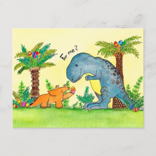 Dinosaurs Easter postcard by Nicole Janes