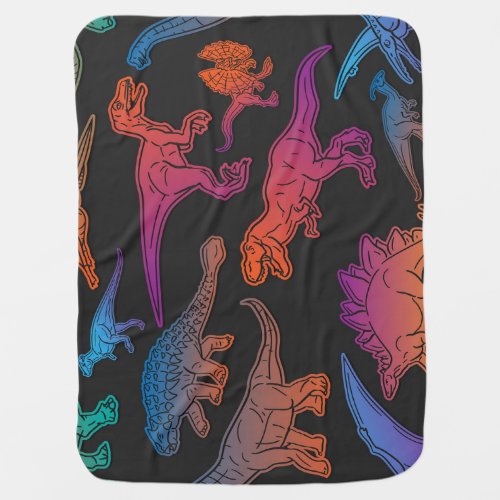 Dinosaurs emoji prehistoric animals background baby blanket