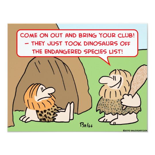 dinosaurs endangered species list caveman card