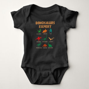 Dinosaurs Expert Boys Girls Dino T-rex Spinosaurus Baby Bodysuit