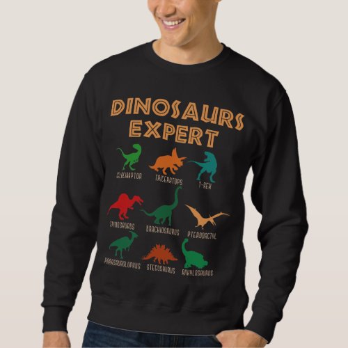 Dinosaurs Expert Boys Girls Dino T_rex Spinosaurus Sweatshirt