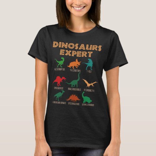 Dinosaurs Expert Boys Girls Dino T_rex Spinosaurus T_Shirt