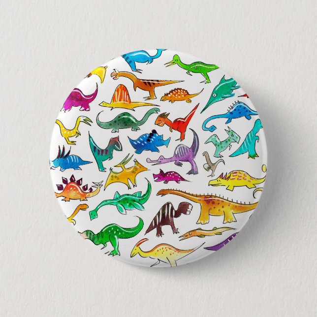 'Dinosaurs for Beginners' Button Badge (Front)