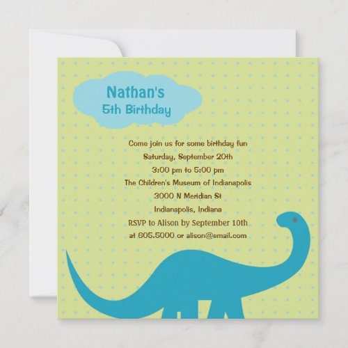 Dinosaurs Fun Birthday Party Invitation
