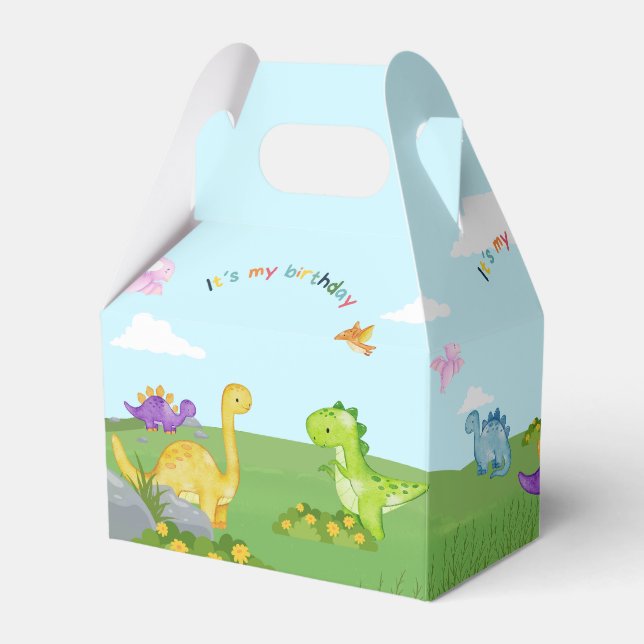 Dinosaur's garden/Dino garden birthday party  Favor Boxes (Front Side)