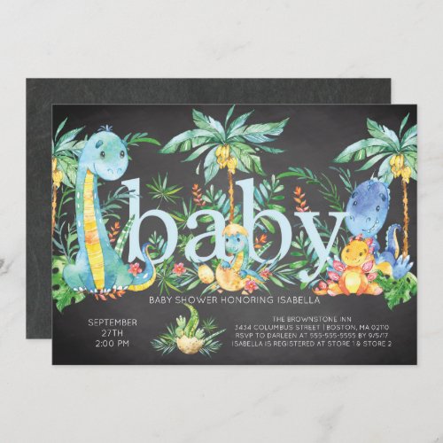 Dinosaurs Gender Neutral Baby shower Invitation