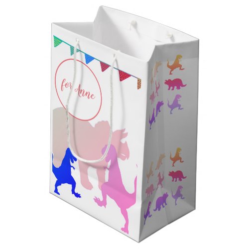 Dinosaurs Girl Boy  party Flags Custom Medium Gift Bag