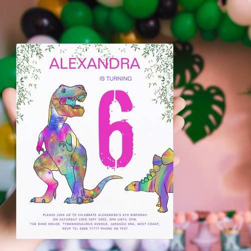 Dinosaurs Girls 6th Birthday Party pink Budget