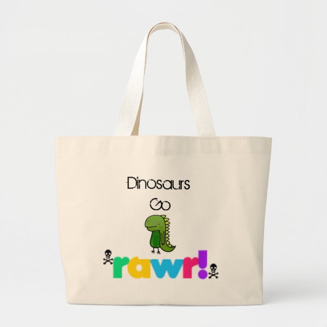 Dinosaurs Go Rawr xD Large Tote Bag (Front)