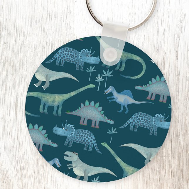 Dinosaurs Green Keychain (Dinosaur pattern keyring keychain)