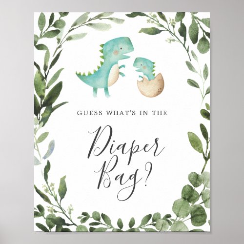 Dinosaurs Guess Whats in the Diaper Bag Sign