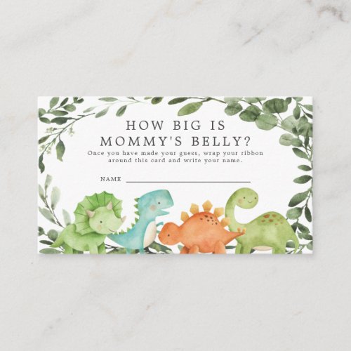 Dinosaurs How Big is Mommys Belly Game Card