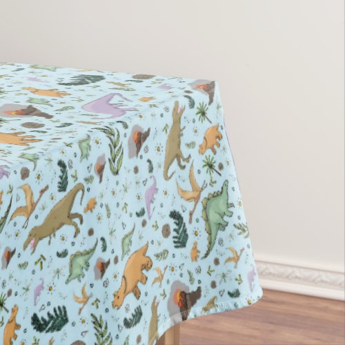 Dinosaurs in Blue Tablecloth