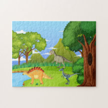 Dinosaurs In Prehistoric Forest Kids Fun