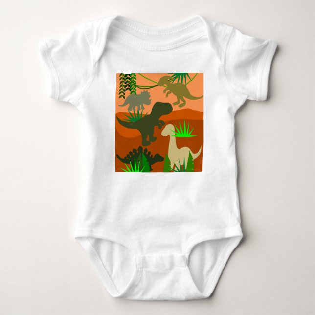 Dinosaurs in the Wild Baby Bodysuit (Front)
