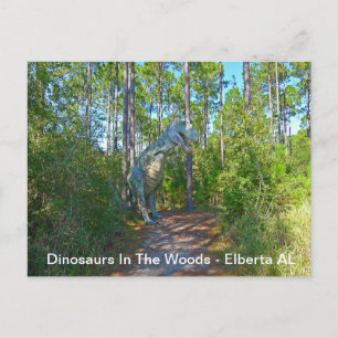 Dinosaurs In The Woods — Elberta AL Postcard