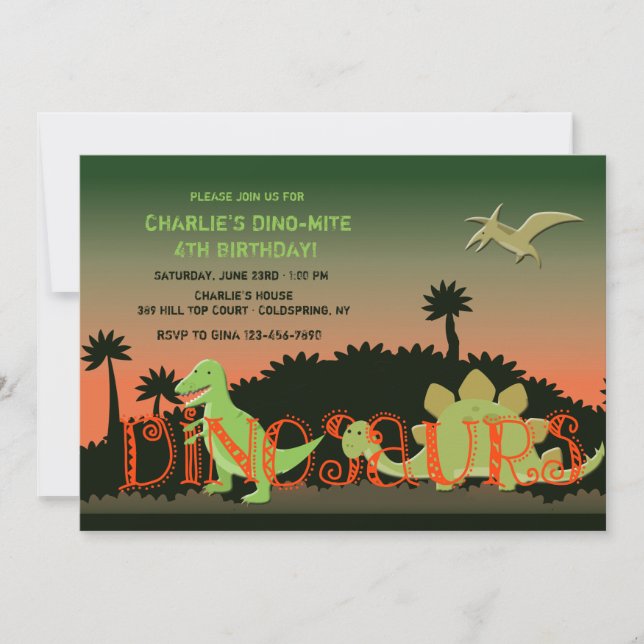 Dinosaurs Invitation (Front)
