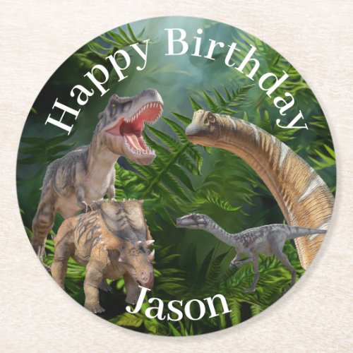 Dinosaurs Jurassic World Round Paper Coaster