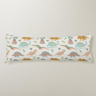 Dinosaurs Kids Hand Drawn Boho Dinosaur Bedroom Body Pillow