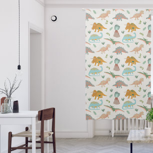 Dinosaurs Kids Hand Drawn Boho Dinosaur Pattern Blackout Curtains