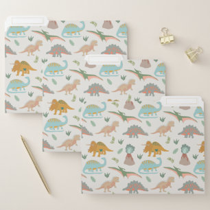 Dinosaurs Kids Hand Drawn Boho Dinosaur Pattern File Folder