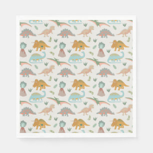 Dinosaurs Kids Hand Drawn Boho Dinosaur Pattern Napkins