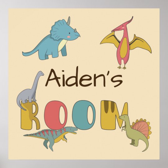 Dinosaurs Kid's Name Personalized Poster | Zazzle.com