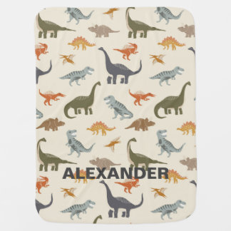 Dinosaurs Kids Personalized Name Baby Blanket #2