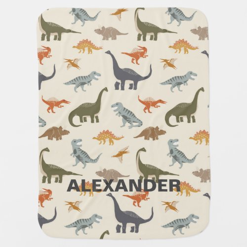 Dinosaurs Kids Personalized Name Baby Blanket 2