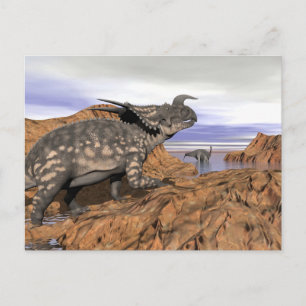 Dinosaurs landscape - 3D render Postcard