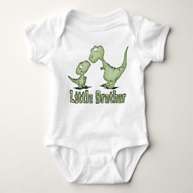 Dinosaurs Little Brother Baby Bodysuit (Front)