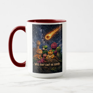 Dinosaurs Looking Up at Incoming Meteor Mug