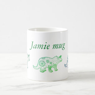 Dinosaurs Mandala drawing , Personalized  Mug