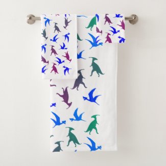 Dinosaurs Mandala triceratops  Bathroom Towel Set