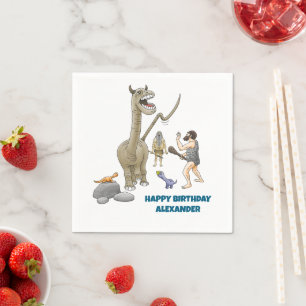 Dinosaurs meet the Stone Age Napkins