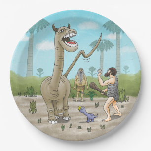 Dinosaurs meet the Stone Age Paper Plates