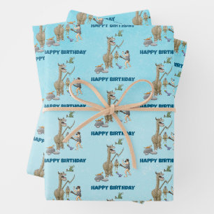 Dinosaurs meet the Stone Age Wrapping Paper Sheets