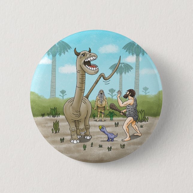  Dinosaurs meets the Stone Age Button (Front)