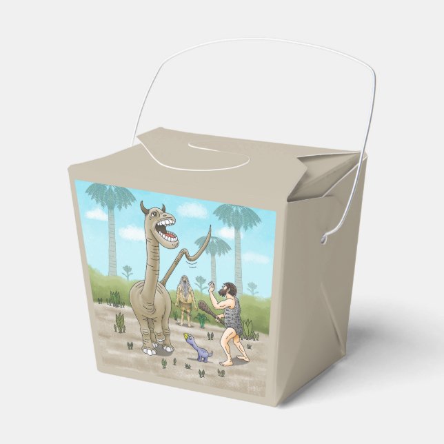 Dinosaurs meets the Stone Age Favor Boxes (Front Side)