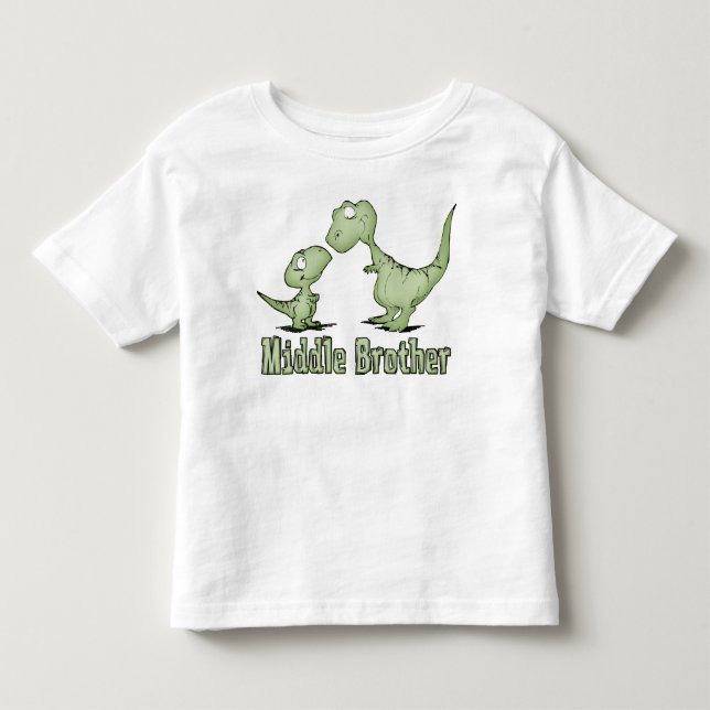 Dinosaurs Middle Brother Toddler T-shirt (Front)