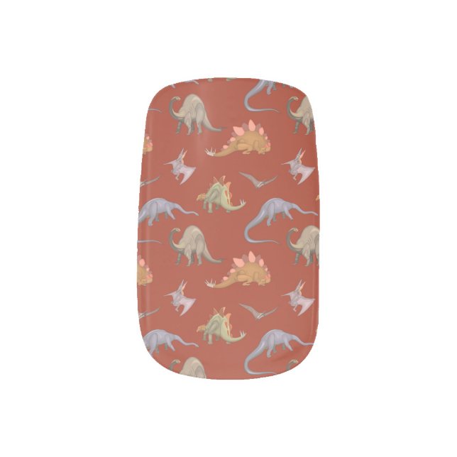 DINOSAURS MINX NAIL ART (Left Thumb)