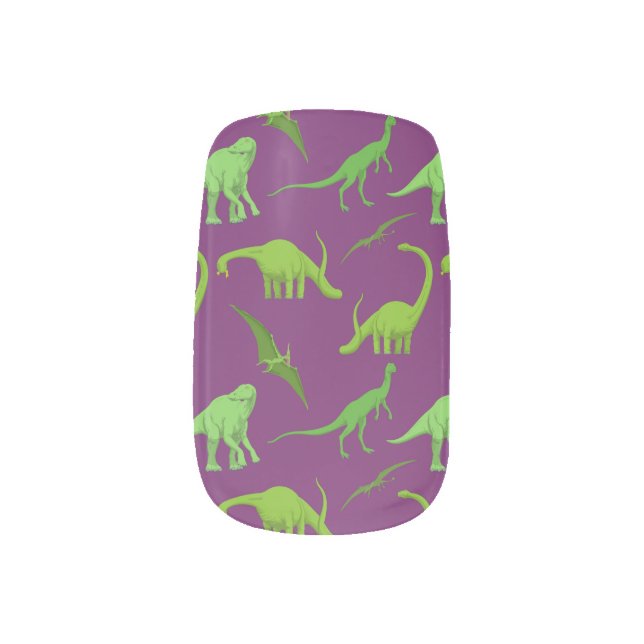 DINOSAURS MINX NAIL ART (Left Thumb)