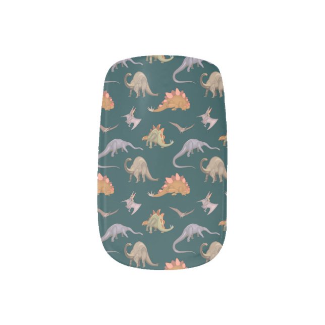 DINOSAURS MINX NAIL ART (Left Thumb)