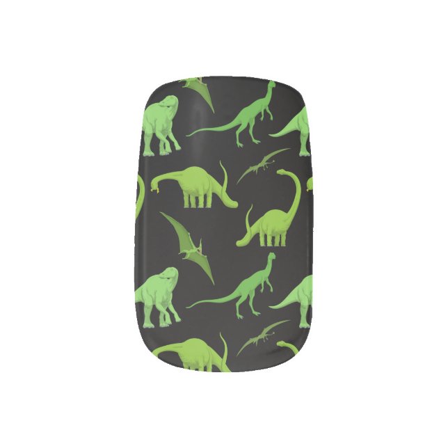 DINOSAURS MINX NAIL ART (Left Thumb)