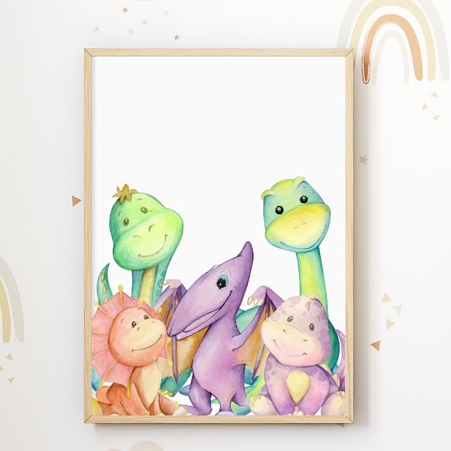Dinosaurs Nursery Poster Dino Kids Room Print (Creator Uploaded)