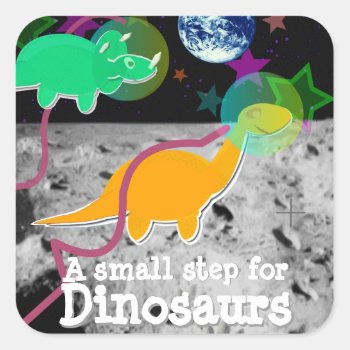 Dinosaurs On The Moon Stickers by dinoshop at Zazzle