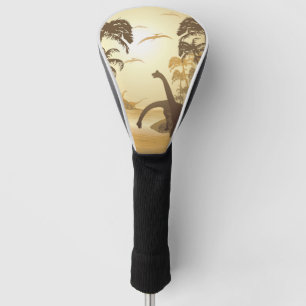 Dinosaurs on Tropical Jurassic Landscape Golf Head Cover