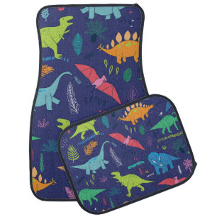 Dinosaurs Palms Tropical Vintage Pattern Car Floor Mat