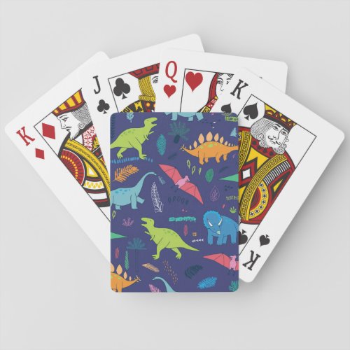 Dinosaurs Palms Tropical Vintage Pattern Playing Cards